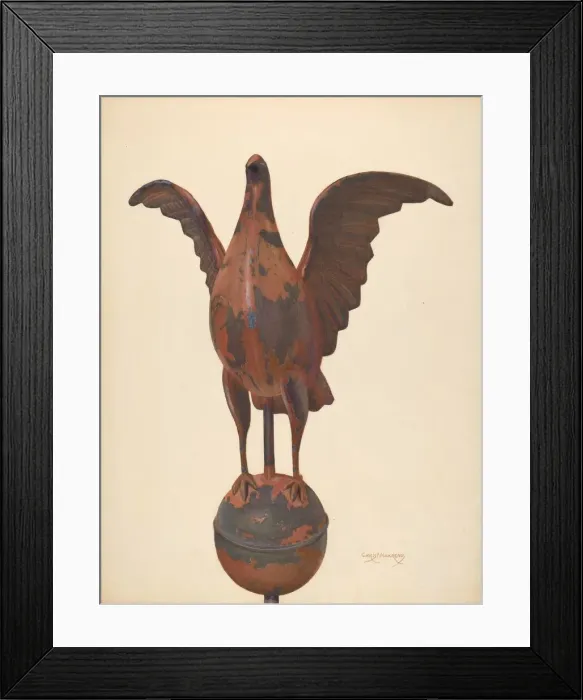Framed Print : Flag-pole Finial Pigeon, 1935 / 1942. Creator: Chris Makrenos Framed Print : Flag-pole Finial Pigeon, 1935 / 1942. Creator: Chris Makrenos