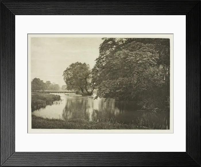 Framed Print : Crow-Island Stream, River Wye, 1880s. Creator: Peter Henry Emerson Framed Print : Crow-Island Stream, River Wye, 1880s. Creator: Peter Henry Emerson
