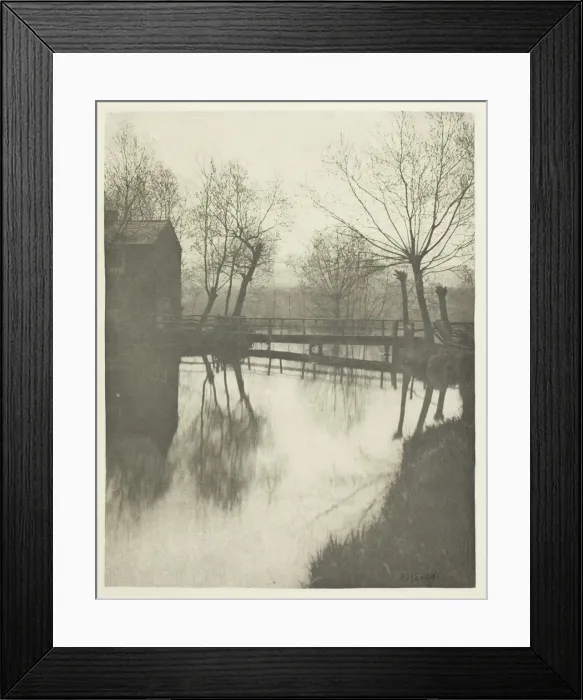 Framed Print : Footbridge Near Chingford, 1880s. Creator: Peter Henry Emerson Framed Print : Footbridge Near Chingford, 1880s. Creator: Peter Henry Emerson