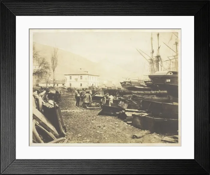 Framed Print : Landing Place, Ordnance Wharf, Balaklava, 1855. Creator: Roger Fenton Framed Print : Landing Place, Ordnance Wharf, Balaklava, 1855. Creator: Roger Fenton