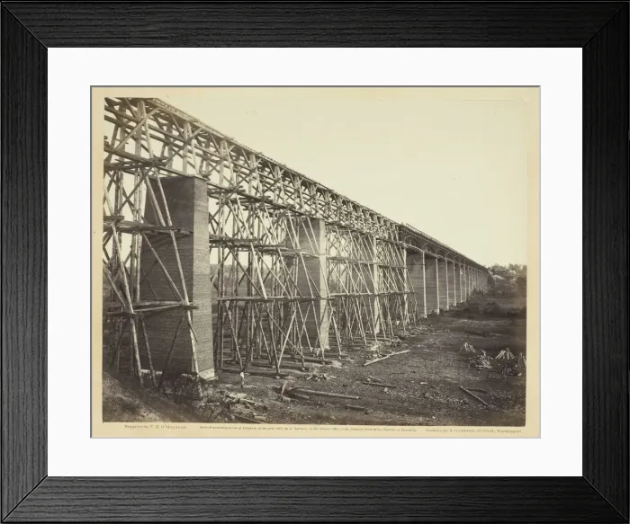 Framed Print : High Bridge Crossing the Appomattox, Near Farmville, 1865. Creator: Alexander Gardner Framed Print : High Bridge Crossing the Appomattox, Near Farmville, 1865. Creator: Alexander Gardner