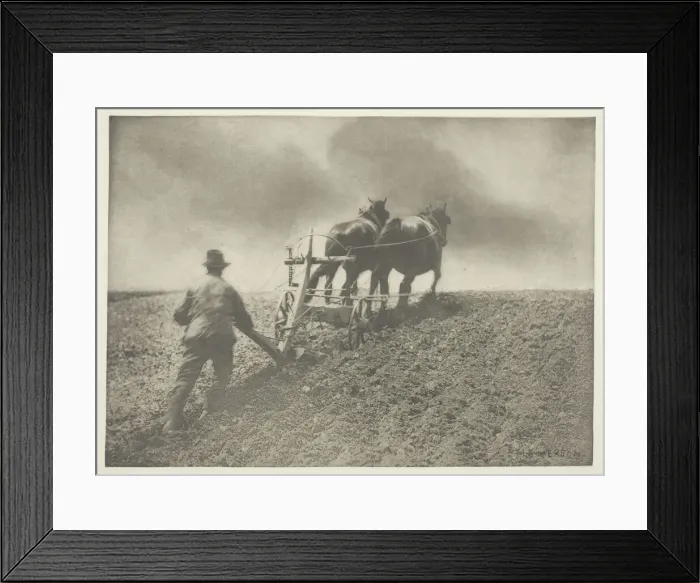 Framed Print : A Stiff Pull, (Suffolk), c. 1883 / 87, printed 1888. Creator: Peter Henry Emerson Framed Print : A Stiff Pull, (Suffolk), c. 1883 / 87, printed 1888. Creator: Peter Henry Emerson