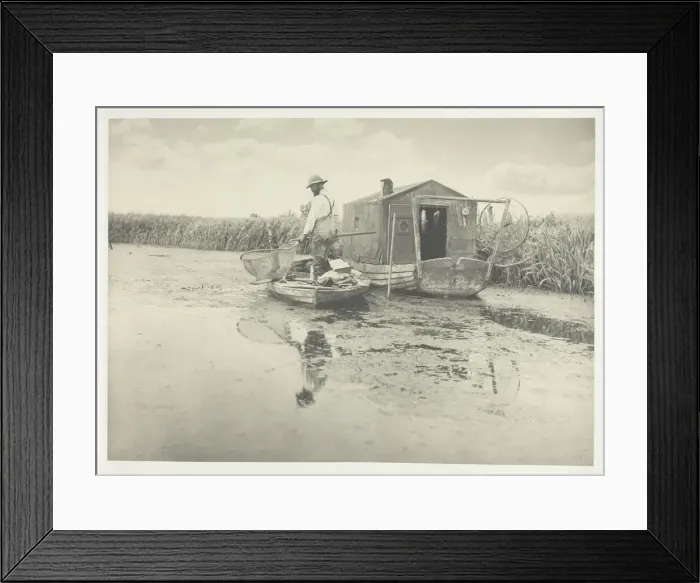 Framed Print : An Eel-Catchers Home, 1886. Creator: Peter Henry Emerson Framed Print : An Eel-Catchers Home, 1886. Creator: Peter Henry Emerson