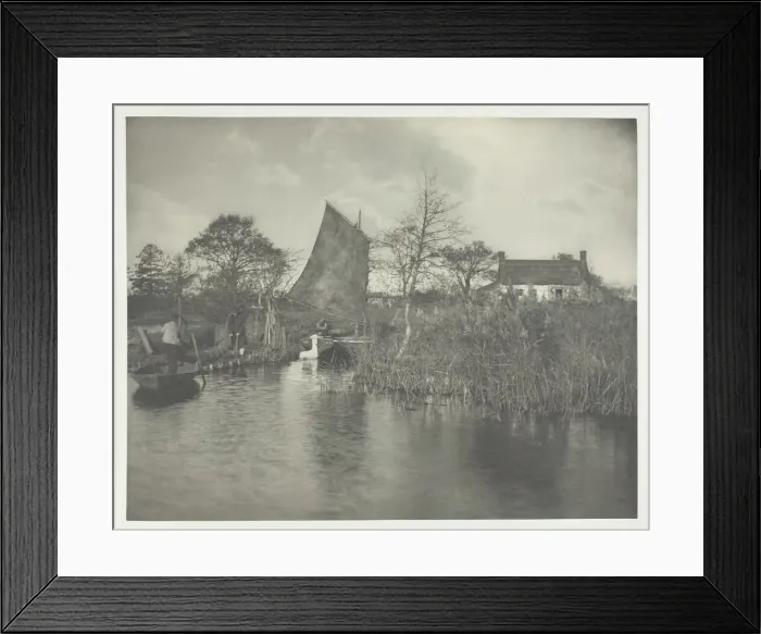 Framed Print : A Broadmans Cottage, 1886. Creator: Peter Henry Emerson Framed Print : A Broadmans Cottage, 1886. Creator: Peter Henry Emerson