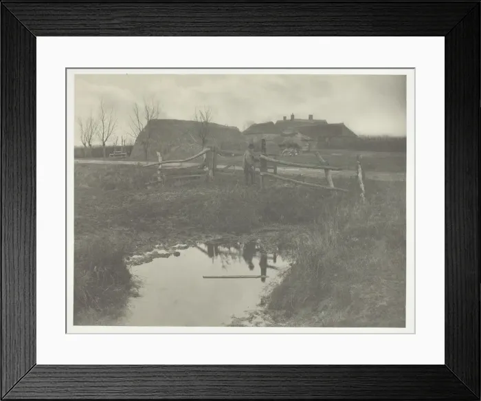 Framed Print : A Marsh Farm, 1886. Creator: Peter Henry Emerson