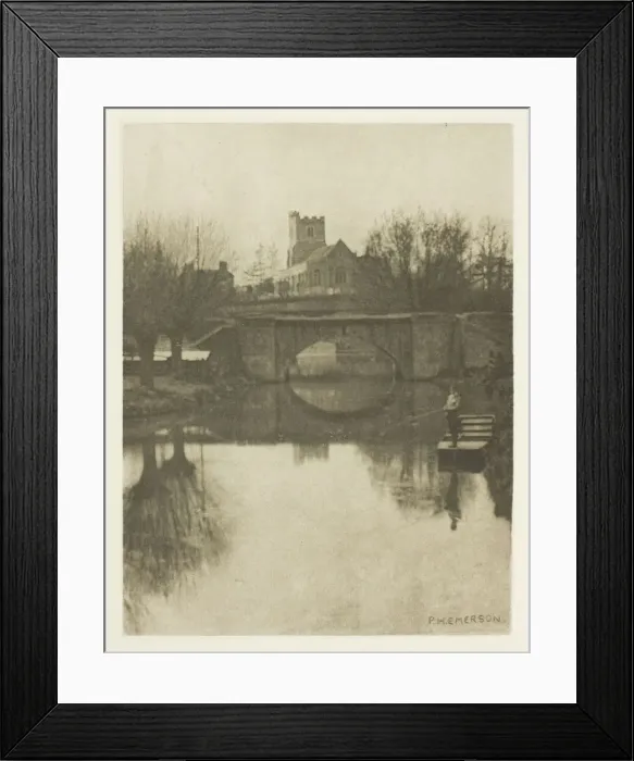 Framed Print : Broxbourne Church, 1880s. Creator: Peter Henry Emerson Framed Print : Broxbourne Church, 1880s. Creator: Peter Henry Emerson
