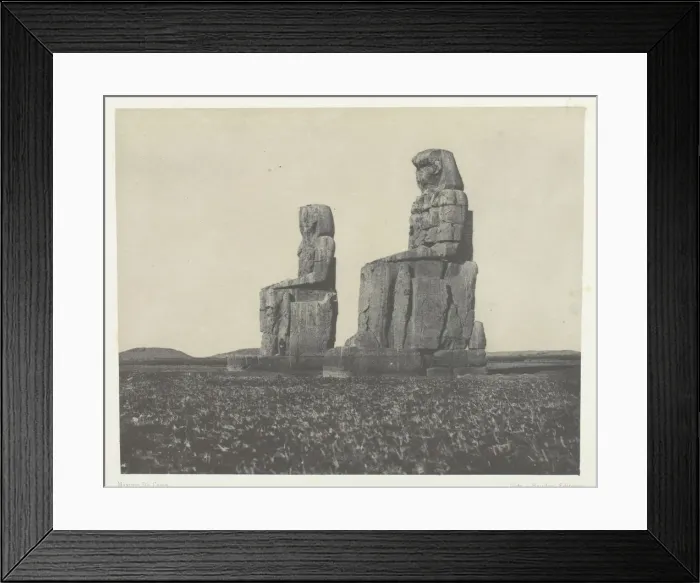 Framed Print : Gournah, Les Colosses;Thebes, 1849 / 51, printed 1852. Creator: Maxime du Camp Framed Print : Gournah, Les Colosses;Thebes, 1849 / 51, printed 1852. Creator: Maxime du Camp