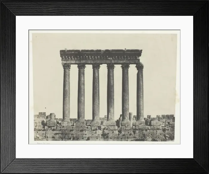 Framed Print : Baalbeck (Heliopolis), Colonnade Du Temple Du Soleil;Syrie, 1849 / 51, printed 1852 Framed Print : Baalbeck (Heliopolis), Colonnade Du Temple Du Soleil;Syrie, 1849 / 51, printed 1852