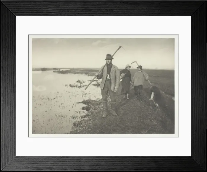 Framed Print : Coming Home from the Marshes, 1886. Creator: Peter Henry Emerson Framed Print : Coming Home from the Marshes, 1886. Creator: Peter Henry Emerson