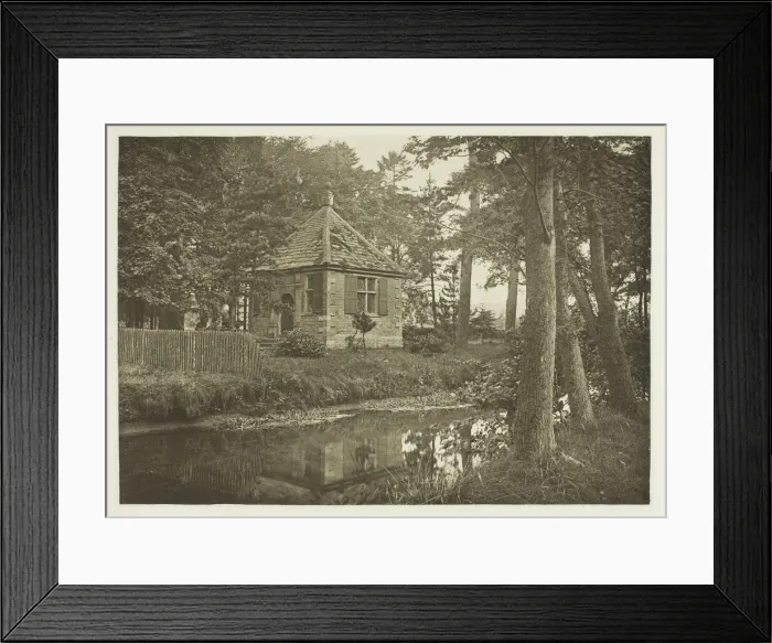 Framed Print : Walton and Cottons Fishing House, Beresford Dale, 1880s. Creator: Peter Henry Emerson Framed Print : Walton and Cottons Fishing House, Beresford Dale, 1880s. Creator: Peter Henry Emerson