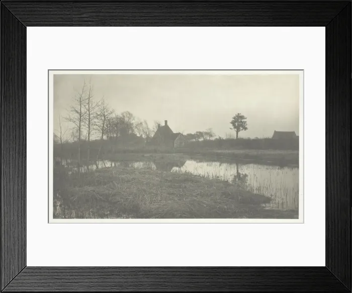 Framed Print : Evening, 1886. Creator: Peter Henry Emerson Framed Print : Evening, 1886. Creator: Peter Henry Emerson