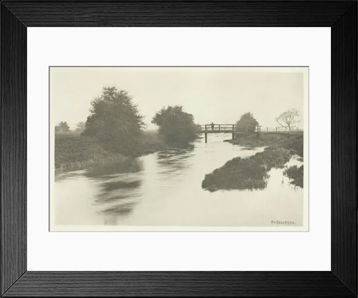 Framed Print : Footbridge Near Tottenham, 1880s. Creator: Peter Henry Emerson Framed Print : Footbridge Near Tottenham, 1880s. Creator: Peter Henry Emerson