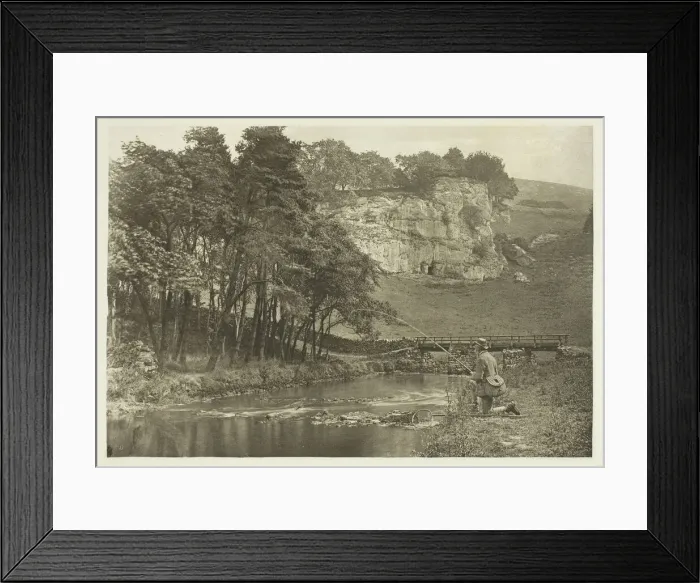 Framed Print : Wolfscote Bridge and Franklyn Rock, Beresford Dale, 1880s. Creator: Peter Henry Emerson Framed Print : Wolfscote Bridge and Franklyn Rock, Beresford Dale, 1880s. Creator: Peter Henry Emerson