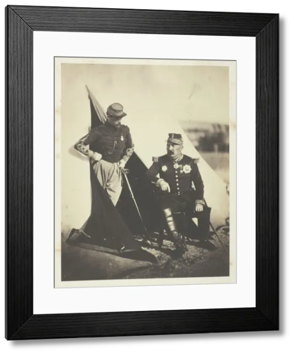 Framed Print : General Bosquet and Captain Dampiere, 1855. Creator: Roger Fenton Framed Print : General Bosquet and Captain Dampiere, 1855. Creator: Roger Fenton