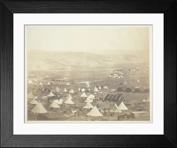 Framed Print : Cavalry Camp, looking towards Kadikoi, 1855. Creator: Roger Fenton Framed Print : Cavalry Camp, looking towards Kadikoi, 1855. Creator: Roger Fenton