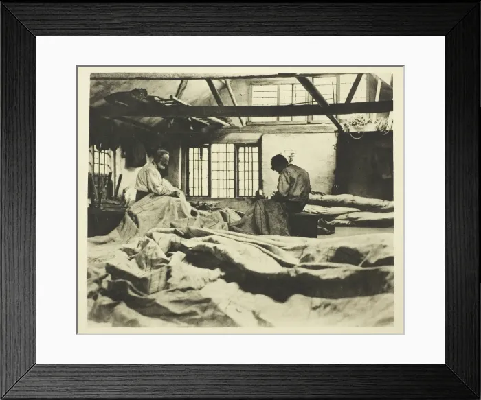 Framed Print : In a Sail-Loft, 1887. Creator: Peter Henry Emerson Framed Print : In a Sail-Loft, 1887. Creator: Peter Henry Emerson