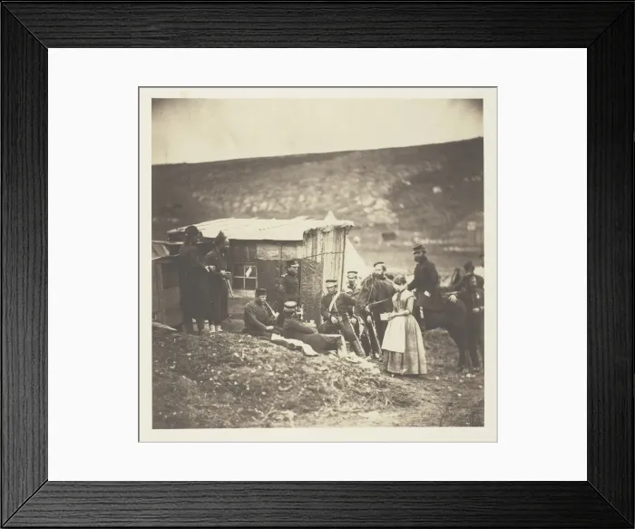 Framed Print : Camp of the 4th Dragoon Guards, convivial party, French & English, 1855 Framed Print : Camp of the 4th Dragoon Guards, convivial party, French & English, 1855