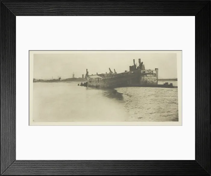 Framed Print : The old Ship, 1887. Creator: Peter Henry Emerson Framed Print : The old Ship, 1887. Creator: Peter Henry Emerson