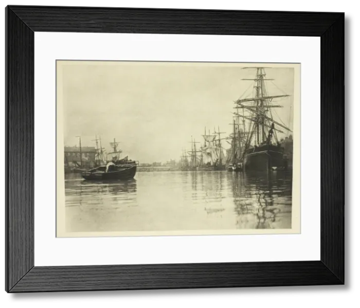Framed Print : The Peaceful Harbour, 1887. Creator: Peter Henry Emerson Framed Print : The Peaceful Harbour, 1887. Creator: Peter Henry Emerson