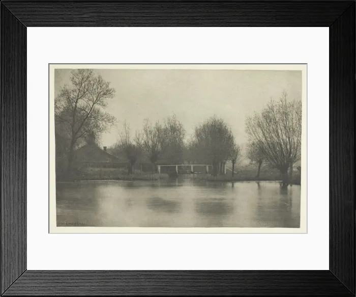 Framed Print : Mouth of the Old River Stort, 1880s. Creator: Peter Henry Emerson Framed Print : Mouth of the Old River Stort, 1880s. Creator: Peter Henry Emerson