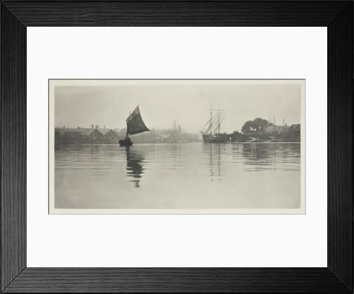 Framed Print : On the Flood, 1887. Creator: Peter Henry Emerson Framed Print : On the Flood, 1887. Creator: Peter Henry Emerson