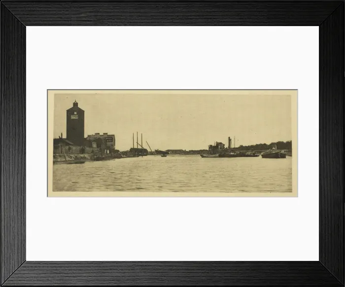 Framed Print : The North River, 1887. Creator: Peter Henry Emerson Framed Print : The North River, 1887. Creator: Peter Henry Emerson
