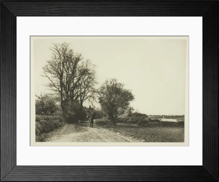 Framed Print : The Farm by the Broad (Norfolk), c. 1883 / 87, printed 1888. Creator: Peter Henry Emerson Framed Print : The Farm by the Broad (Norfolk), c. 1883 / 87, printed 1888. Creator: Peter Henry Emerson