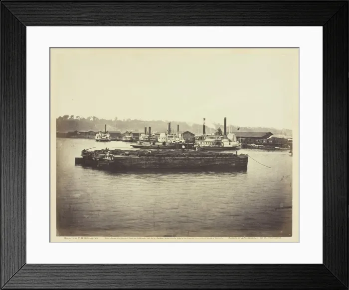 Framed Print : Evacuation of Aquia Creek, June 1863. Creator: Alexander Gardner Framed Print : Evacuation of Aquia Creek, June 1863. Creator: Alexander Gardner