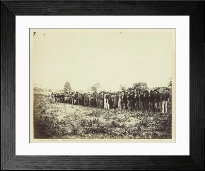 Framed Print : Group of Confederate Prisoners at Fairfax Court-House, June 1863 Framed Print : Group of Confederate Prisoners at Fairfax Court-House, June 1863