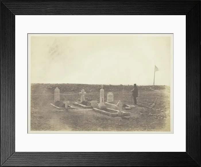 Framed Print : The Tombs of the Generals on Cathcarts Hill, 1855. Creator: Roger Fenton Framed Print : The Tombs of the Generals on Cathcarts Hill, 1855. Creator: Roger Fenton