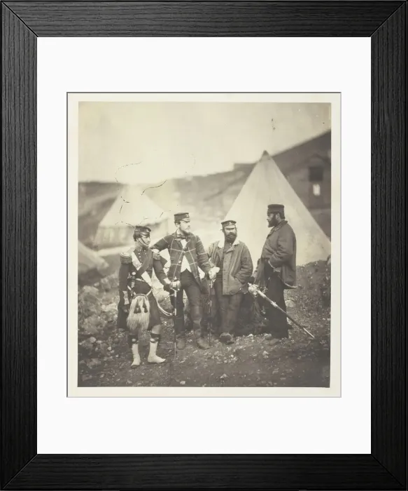 Framed Print : Officers of the 42nd Highlanders, 1855. Creator: Roger Fenton