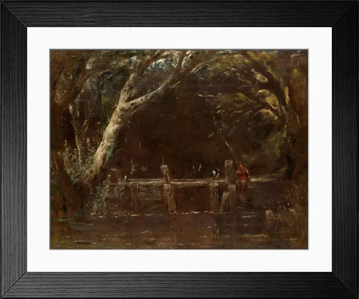 Framed Print : Landscape (The Lock), 1820 / 25. Creator: John Constable Framed Print : Landscape (The Lock), 1820 / 25. Creator: John Constable