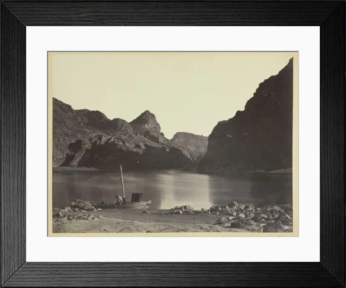 Framed Print : Black Canon, Colorado River, from Camp 8, Looking Above, 1871. Creator: Tim O'Sullivan Framed Print : Black Canon, Colorado River, from Camp 8, Looking Above, 1871. Creator: Tim O'Sullivan