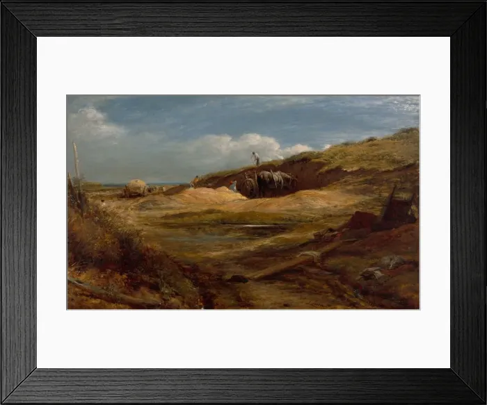 Framed Print : The Sand Pits, Hampstead Heath, 1834. Creator: John Linnell Framed Print : The Sand Pits, Hampstead Heath, 1834. Creator: John Linnell