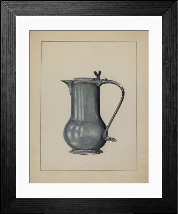 Framed Print : Pewter Coffee Pot, 1936. Creator: Holger Hansen Framed Print : Pewter Coffee Pot, 1936. Creator: Holger Hansen