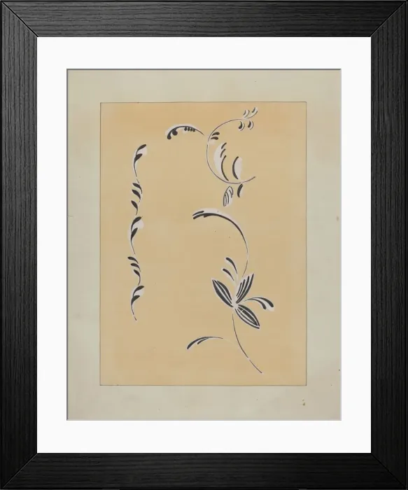 Framed Print : Stencilled Wall Decoration, c. 1936. Creator: Ray Holden Framed Print : Stencilled Wall Decoration, c. 1936. Creator: Ray Holden