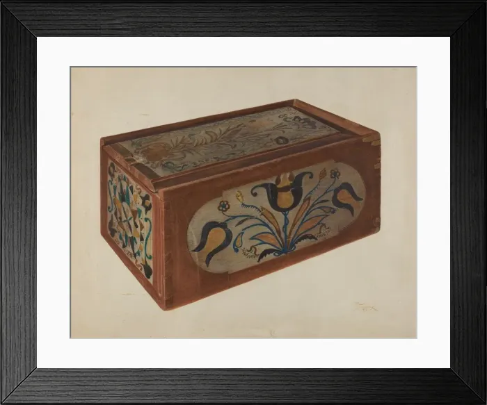 Framed Print : Pennsylvania German Candle Box. Creator: Rolland Livingstone Framed Print : Pennsylvania German Candle Box. Creator: Rolland Livingstone