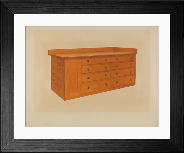 Framed Print : Tailoress Table, 1938. Creator: John W Kelleher Framed Print : Tailoress Table, 1938. Creator: John W Kelleher