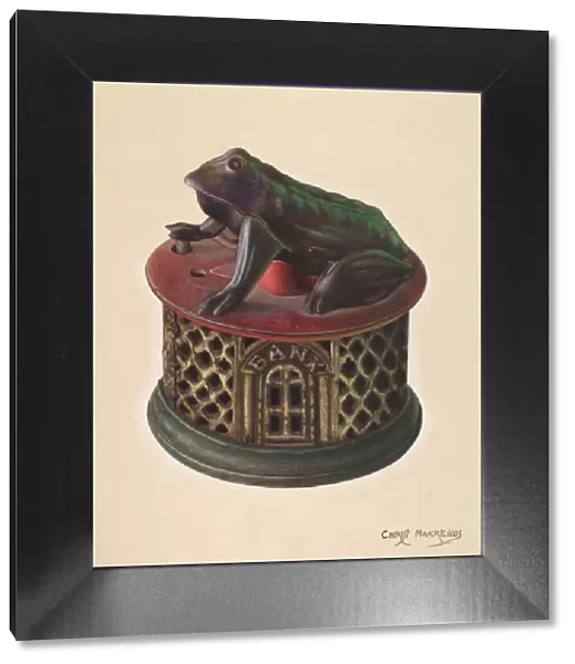 Toy Bank: Frog, c. 1938. Creator: Chris Makrenos