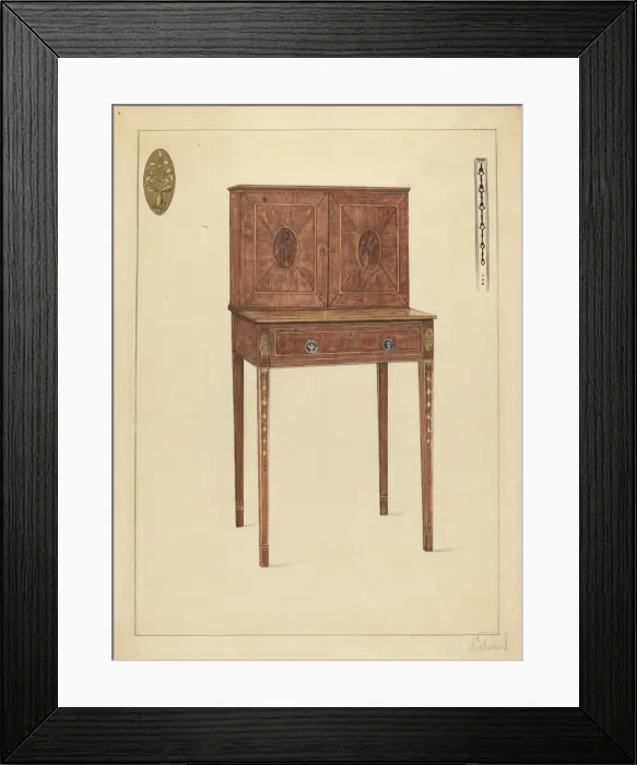 Framed Print : Ladys Writing Cabinet, c. 1953. Creator: Nicholas Gorid Framed Print : Ladys Writing Cabinet, c. 1953. Creator: Nicholas Gorid