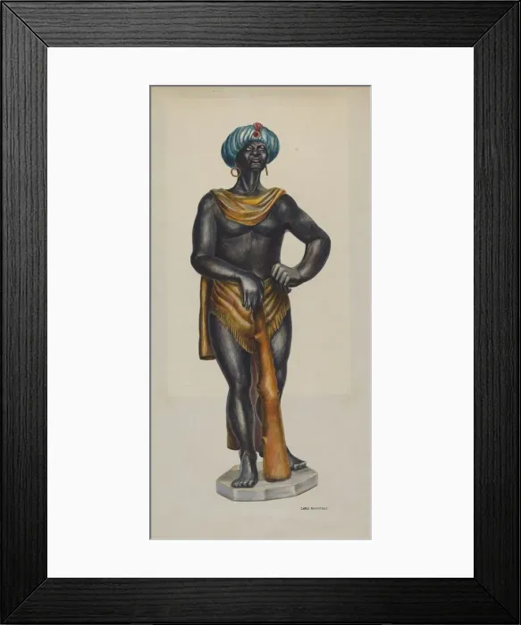 Framed Print : Slave Advertising Figure, c. 1941. Creator: Chris Makrenos Framed Print : Slave Advertising Figure, c. 1941. Creator: Chris Makrenos