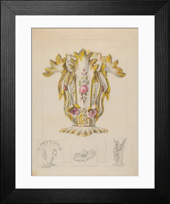 Framed Print : Porcelain Vase, c. 1936. Creator: Edith Magnette Framed Print : Porcelain Vase, c. 1936. Creator: Edith Magnette