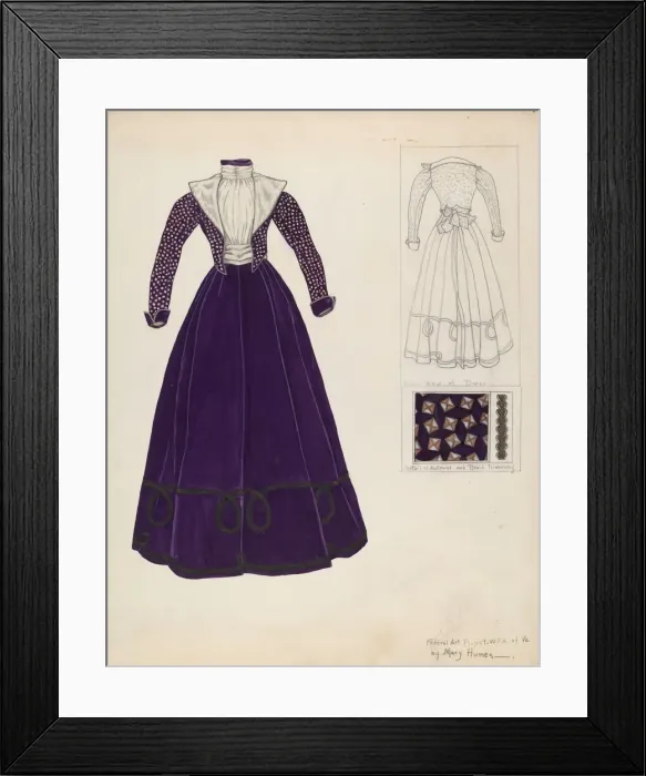 Framed Print : Dress, c. 1938. Creator: Mary E Humes Framed Print : Dress, c. 1938. Creator: Mary E Humes