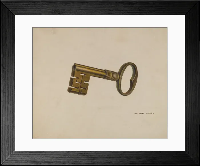 Framed Print : Brass Key, c. 1940. Creator: DJ Grant Framed Print : Brass Key, c. 1940. Creator: DJ Grant
