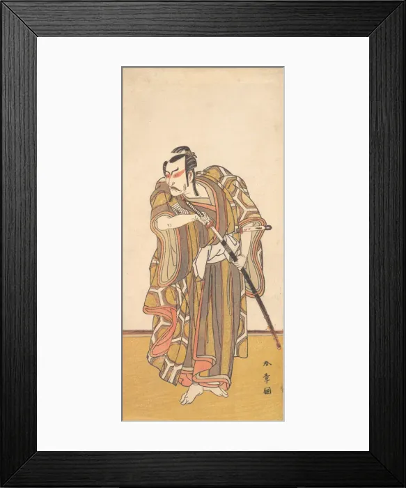 Framed Print : Ichikawa Danzo III as a Samurai Drawing a Sword, ca. 1772. Creator: Shunsho Framed Print : Ichikawa Danzo III as a Samurai Drawing a Sword, ca. 1772. Creator: Shunsho