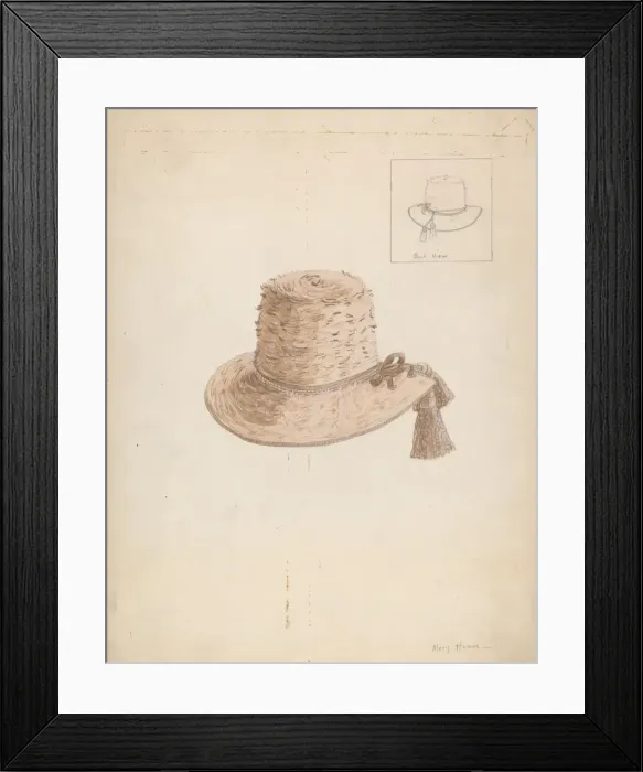 Framed Print : Boys Hat, c. 1936. Creator: Mary E Humes Framed Print : Boys Hat, c. 1936. Creator: Mary E Humes