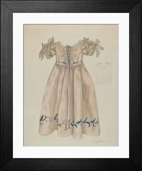 Framed Print : Childs Dress, c. 1936. Creator: Mary E Humes Framed Print : Childs Dress, c. 1936. Creator: Mary E Humes