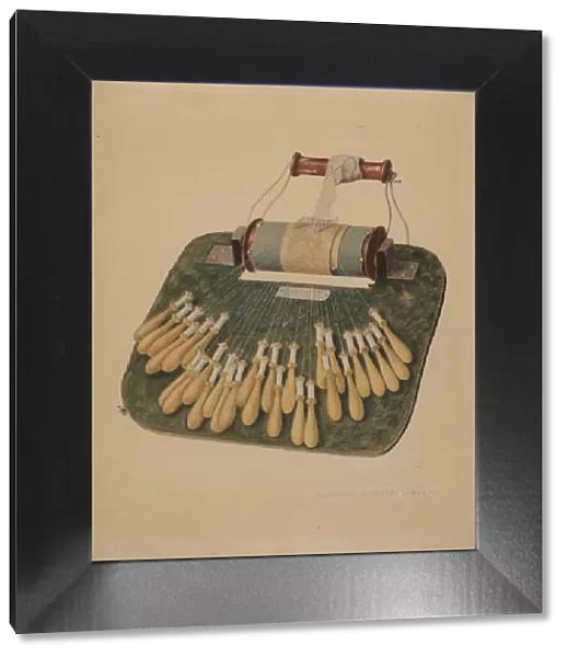 Hand Lace Loom, 1940. Creator: Alexander Anderson