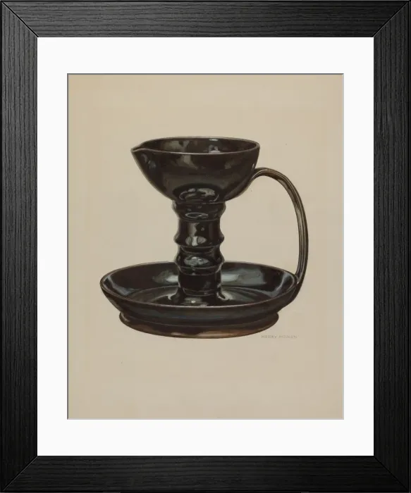 Framed Print : Grease Lamp, c. 1940. Creator: Henry Moran Framed Print : Grease Lamp, c. 1940. Creator: Henry Moran
