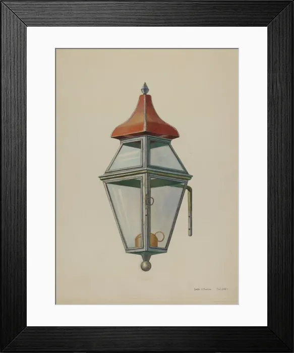 Framed Print : Bracket Lamp, c. 1939. Creator: Leslie Macklem Framed Print : Bracket Lamp, c. 1939. Creator: Leslie Macklem